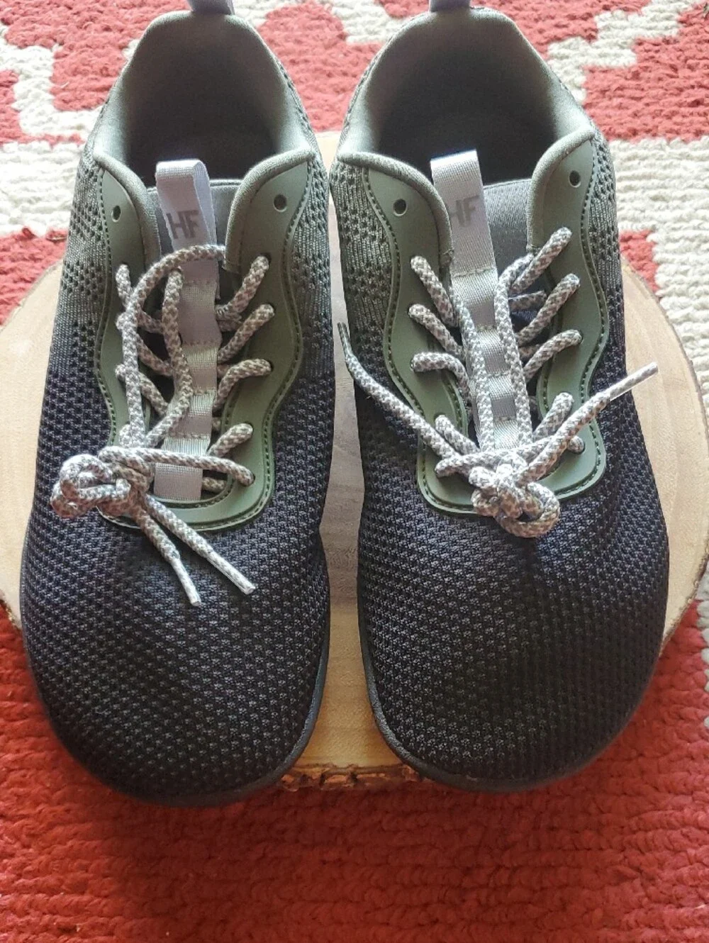 Men's Knit Sneakers in Black & Olive Lightweight Everyday Trainer